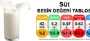 İçeriğine Göre Süt Besin Değeri